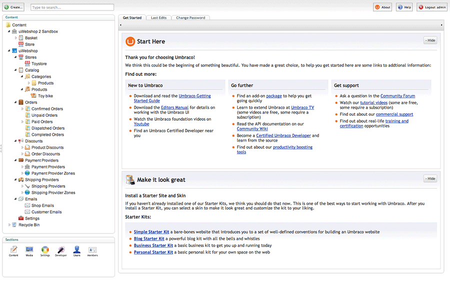 Umbraco User Interface